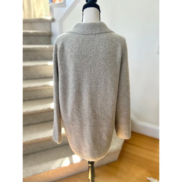 J.Crew Grey Wool Blend Knit Chunky Double Breasted Blazer Cardigan - Picture 4 of 8